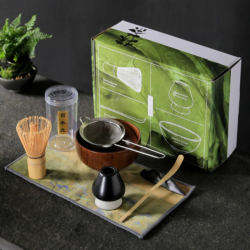Bamboo Tea: Song Dynasty Tea Pointing Set Japanese Matcha Brush Stirring and Brushing Tea Vertical Matcha Bowl Wooden Bowl