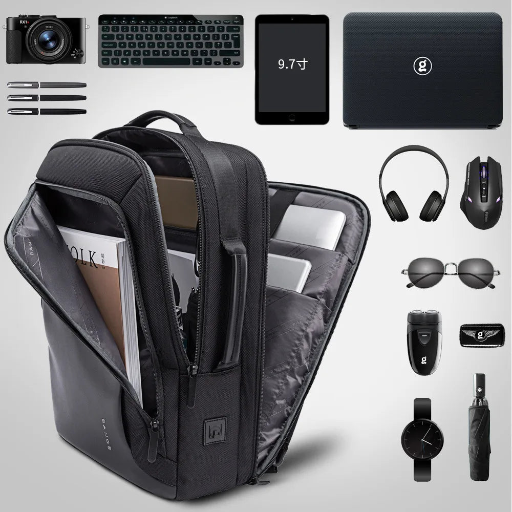 Bange 15.6 Laptop Backpacks Man Business Backpack Men Waterproof School USB Travel Bag Big Multifunction Male Backpack Fashion
