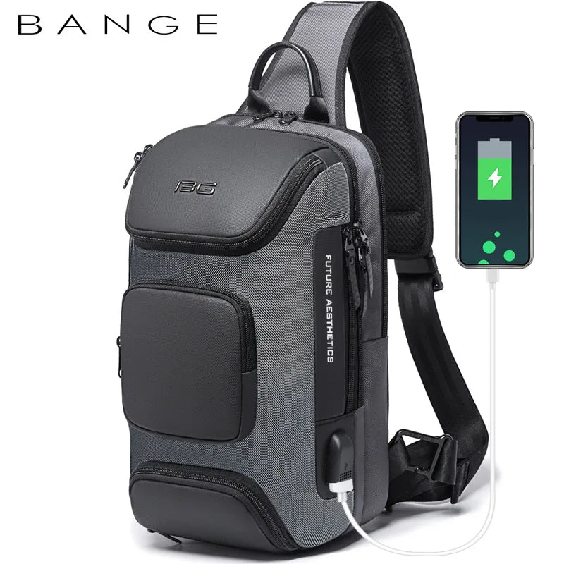 Bange Fashion men's luxurious chest bag Comfortable and breathable male messenger bag Crossbody Shoulder Bags
