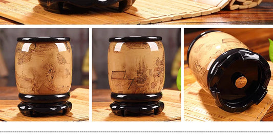 Best business present # Home OFFICE Decor art -high grade 3D CHINA Riverside Scene at Qingming Festival pen holder art statue