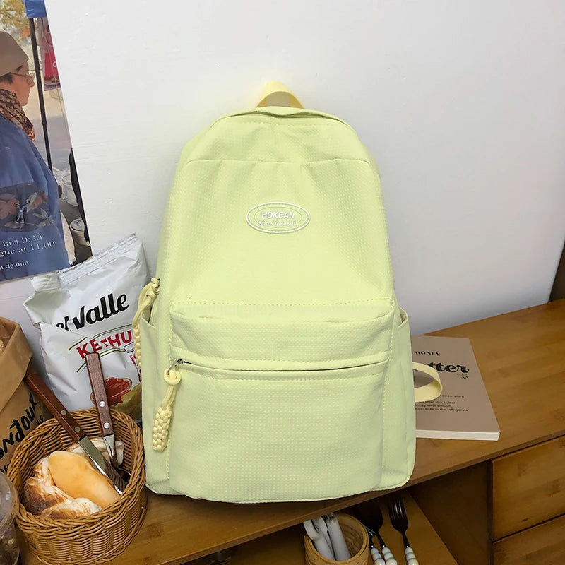 Black Waterproof Nylon Women Backpack Female Travel Bag Backpacks Schoolbag for Teenage Girls Solid Color Bookbag Mochila