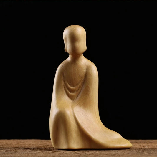 Boxwood 7cm 10cm Buddha Sculpture Wood Carving Zen Buddha Statue Collection Home Decor