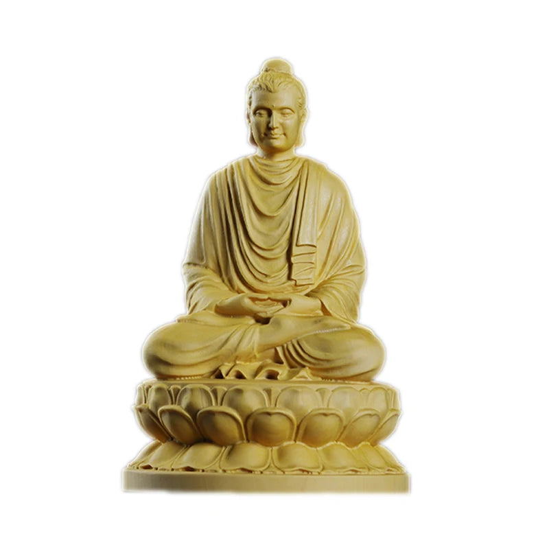 Boxwood Real Wood Wood Statue Home Décor Figure Statue Collection Rich Myth Feng Shui Wood Sculpture Office Decoration God Zen