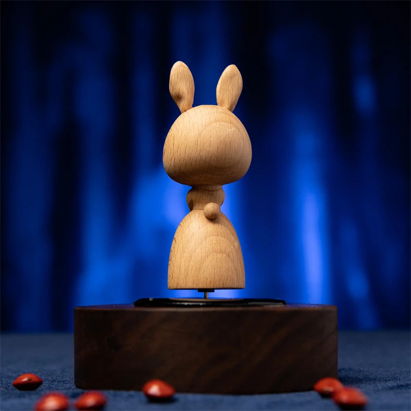 Boxwood Wood Statue Real Wood Real Wood Figure Statue Office Decoration Feng Shui Home Décor Collection cute Rabbit Decoration