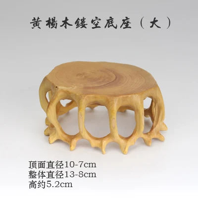 Boxwood rosewood carving base handicraft ornaments teapot base root carving small round base