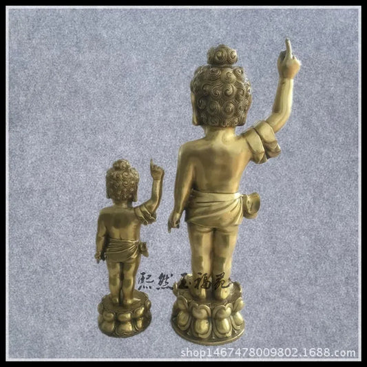 Brass Bath Buddha Sakyamuni Crown Prince Buddha Statue Crafts Refer To The Bronze Statue of Heavenly Buddha Ornaments Small Bath