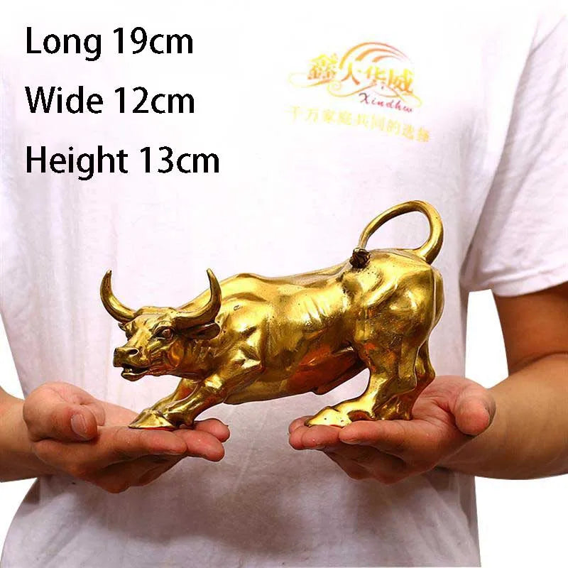 Brass Bull Wall Cattle Sculpture Copper Cow Statue Mascot Ornament Office Decoration Exquisite Crafts Gift