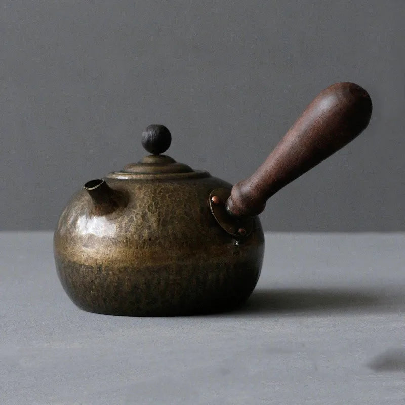 Brass Teapot Hot Water Kettle Traditional Craft Warm Wine Jug Japanese Coffee Pots Tea Ceremony Small Tea Kettle Household Items