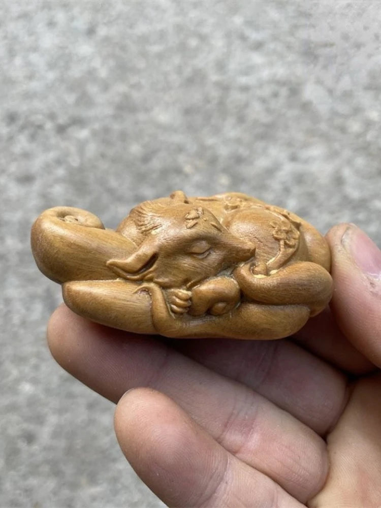 Bring Good Luck and Fortune- Nine-tailed Fox Verawood Ageing High Oil High-density Sculpture Modern Art Car Hanging Ornaments