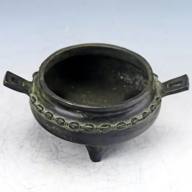 Bronze Handwork Carved Pattern Incense Burner& Lid Ming Dynasty Xuan De Mark