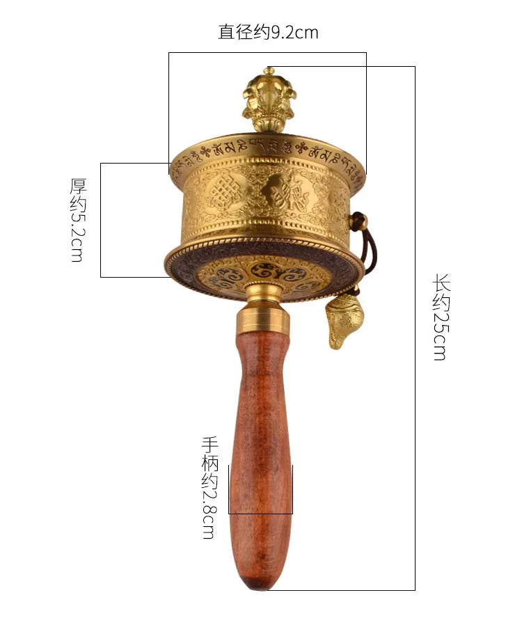 Buddhism High grade Vajra ZHUAN JING LUN Efficacious protection Eight auspicious Symbols scriptures mantra Warp Prayer wheel