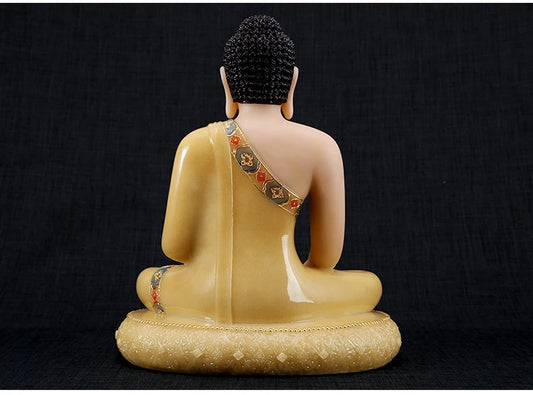 Buddhist high-grade Sakyamuni Buddha jade gilding carving Sculpture statue Home SHOP TOP Talisman Mascot 30CM
