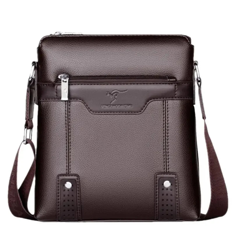 Business Soft Leather Men's Shoulder Luxury Crossbody Casual Office Messenger Bag Male Handbag