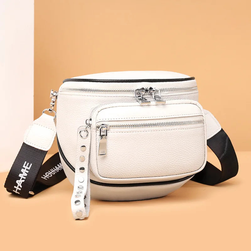 CFUN YA 2024 New Women Bag Leather Saddle Bag Waterproof Female Shoulder Handbag Messenger Wallet Bolsos Para Mujeres Tendencia