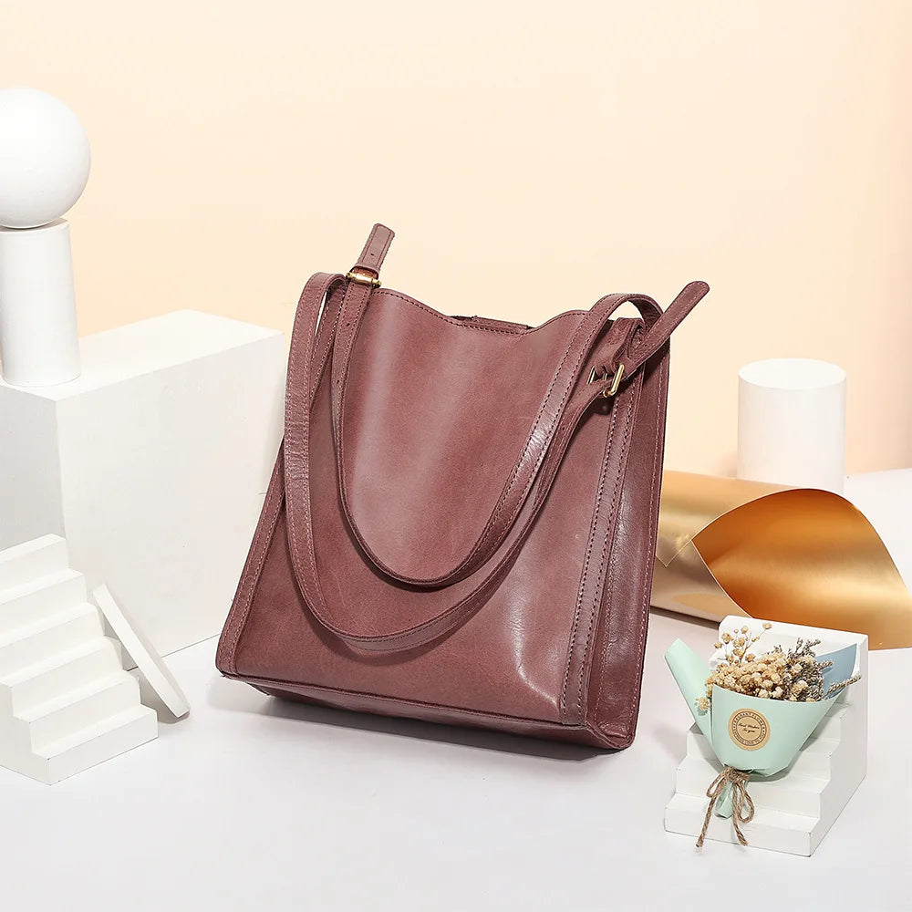 CFUN YA Fashion Trend Luxury Women's Handbag Genuine Leather Tote Bag Large Capacity Female Messenger Shoulder Bags Bolsa 2024