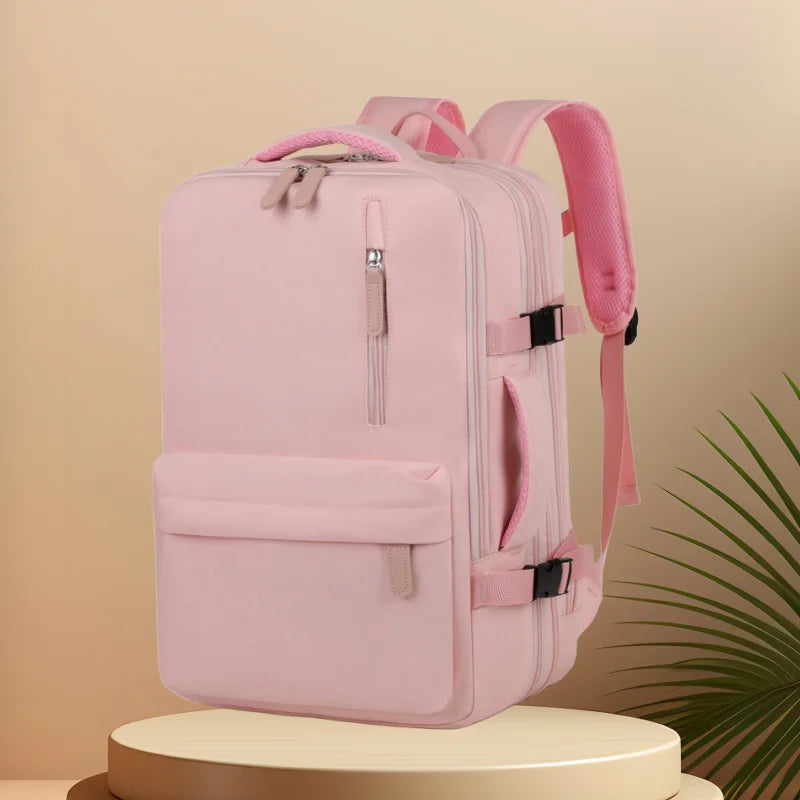 CFUN YA Fashion Trend Pink Women's Backpack Large Capacity Business 16 Laptop Bag Pack Collge Students Schoolbag Travel Rucksack