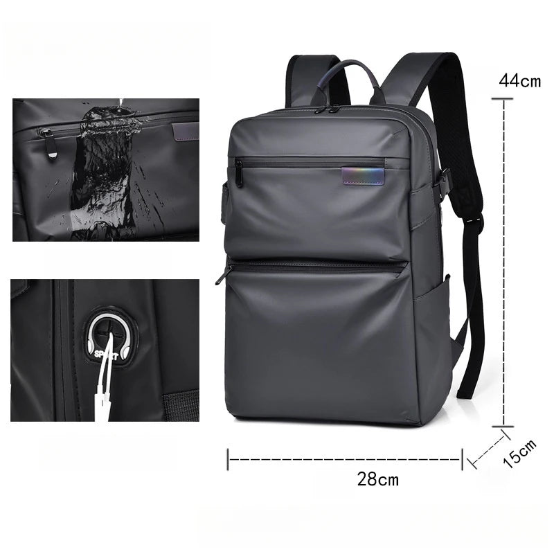 CFUN YA Luxury Causal Backpack With Earphone Port Waterproof Women Men 15.6 Laptop Backpack Travel Rucksack Schoolbag Student