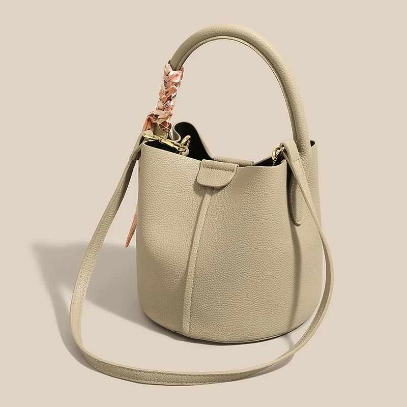 CFUN YA Luxury New Women Bucket Bag Pu Leather Female Shoulder Crossbody Bags Travel Business Handbag Bolsos Sac De Luxe f