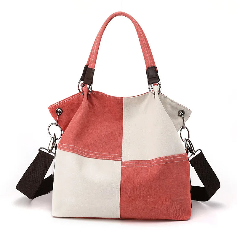 CFUN YA Luxury New Women Shoulder Bag Canvas Tote Bag Large Patchwork Female Crossbody Travel Pack Messenger Pack Handbag Sac