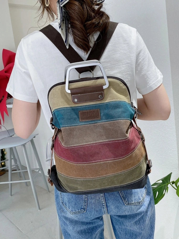 CFUN YA New Canvas Bag For Women Large Capacity Multifunction Female Backpack Lady Shoulder Cross Bag Causal Mummy Handbag Bolsa
