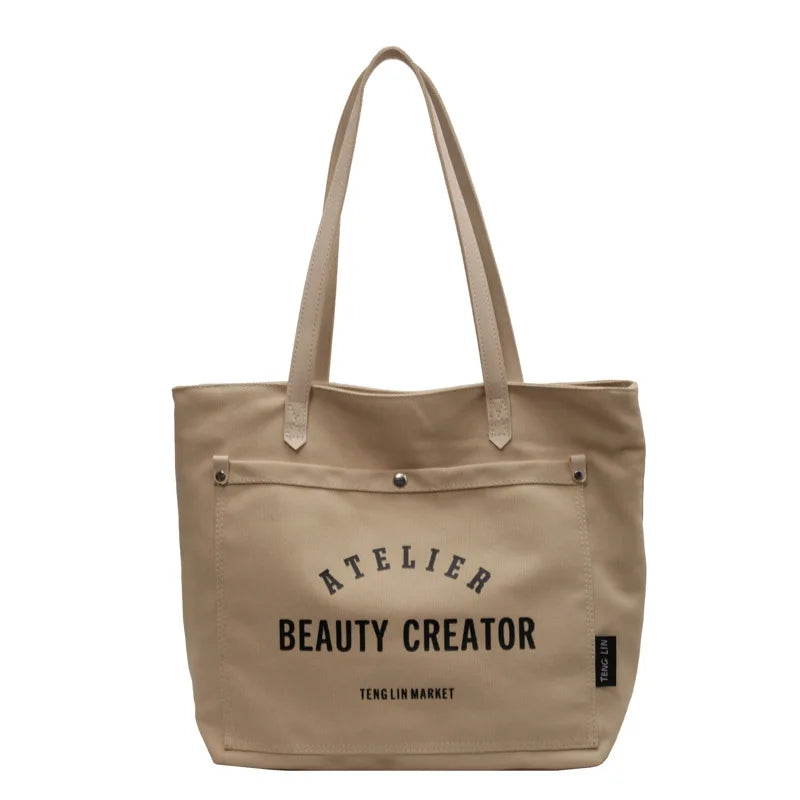 CFUN YA New Fashion Women Bag Large Capacity Canvas Female Tote Bags College Students Handbag Ladies Shoulder Bag Messenger Pack