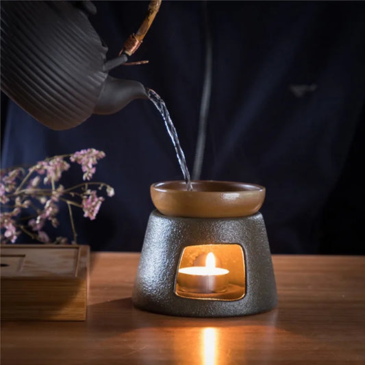 Candle Heating Base Pottery Tea Stov Japanese Ceramic Heater Stand Tea Maker Teapot Warmer Insulation Base Warmer Coffee Water