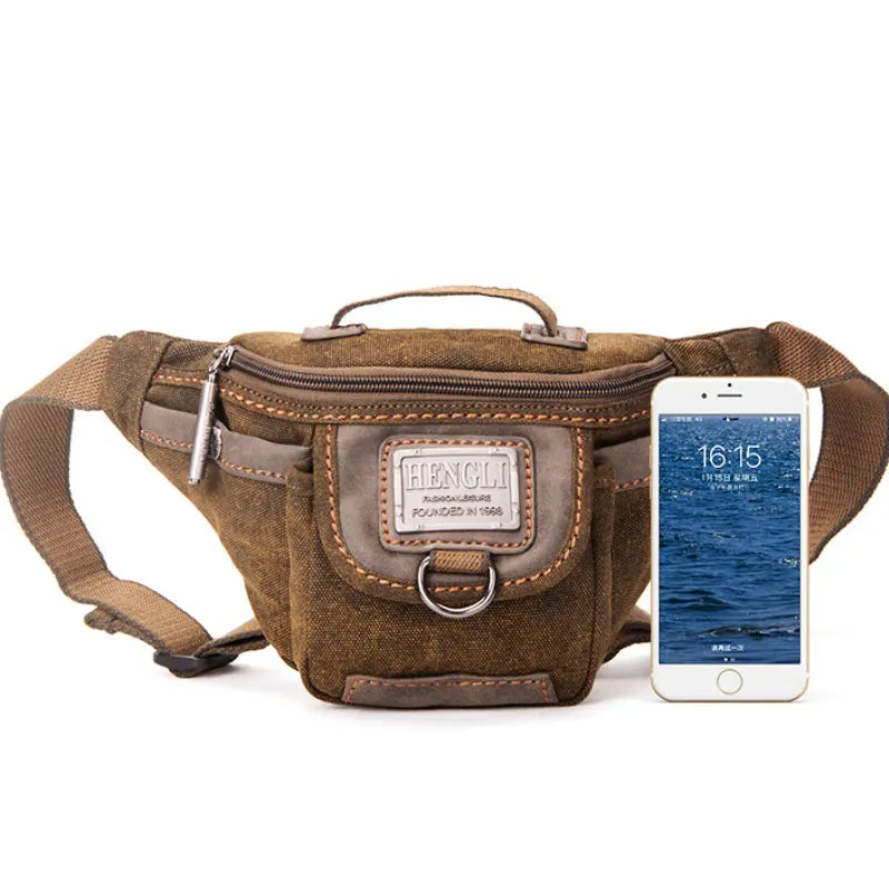 Canvas bag casual waist bag European and American retro small satchel personalized canvas bag