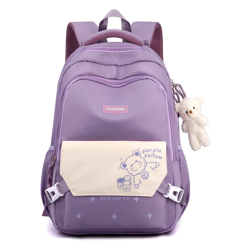 Cartoon Bear School Bags Large Travel Backpacks Primary and Secondary Students Backpacks for Girls Class Bags Women Kawaii Pack