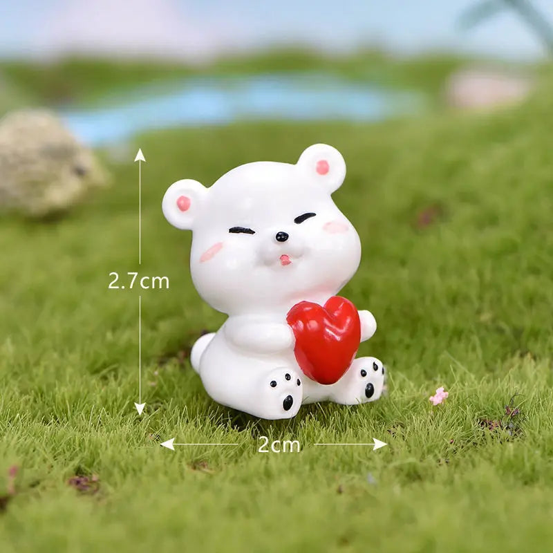 Cartoon Cute Little Bear Car Ornaments Micro Landscape Bonsai Decoration Desktop Creative Trinket Home Accessories Figurines