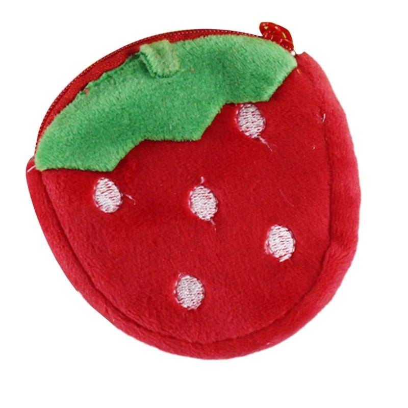Cartoon Plush Coin Purse Fruit Coin Bag for Kids, Cartoon Fruit Coin Bag for Christmas Stockings Filler