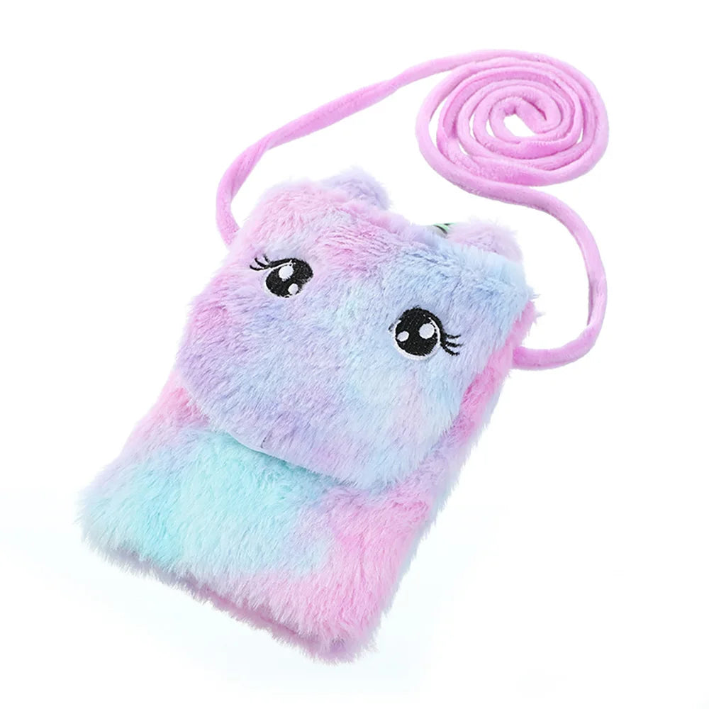 Cartoon Unicorn Kids Crossbody Bag Soft Plush Children Shoulder Bags Cute Coin Purse Kindergarten Girls Mini Kawaii Bag