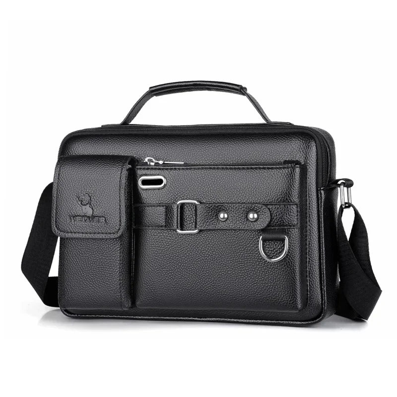 Casual PU Leather Shoulder s Men Briefcase Handbags Laptop Men's Briefcases Office Business Tote Bag 2024