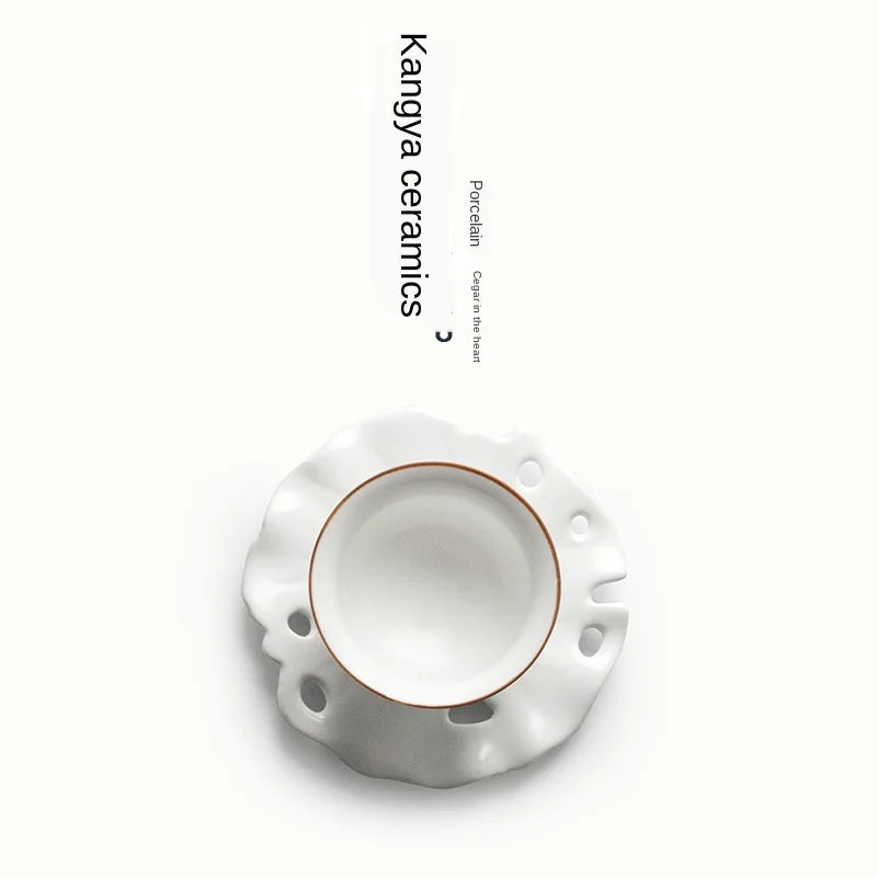 Ceramic Cup Mats Tea Cup Saucer Kung Fu Tea Ceremony Accessories Unglazed Glaze Non-Slip Insulation Porcelain Coaster tea set