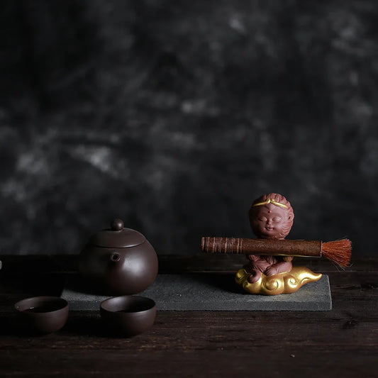 Ceramic Monkey King Statuette,mythical tv character model,Cute home desktop, tea set decoration car crafts