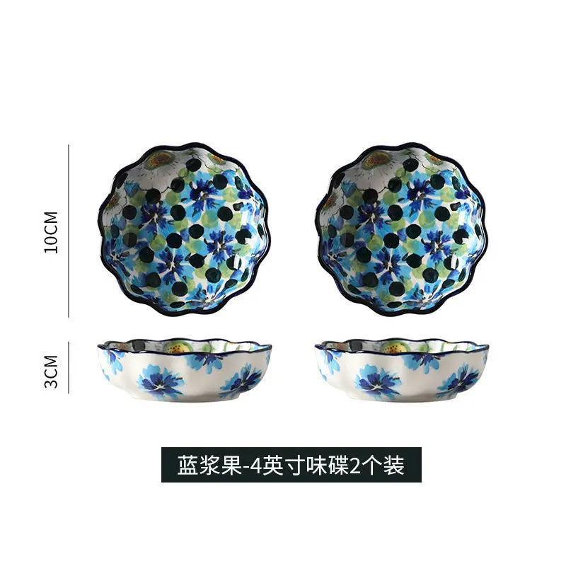 Ceramic Rice Bowl Household Binaural Soup European Style Bowl Large Noodle Bowl Dishes Home Garden Tableware