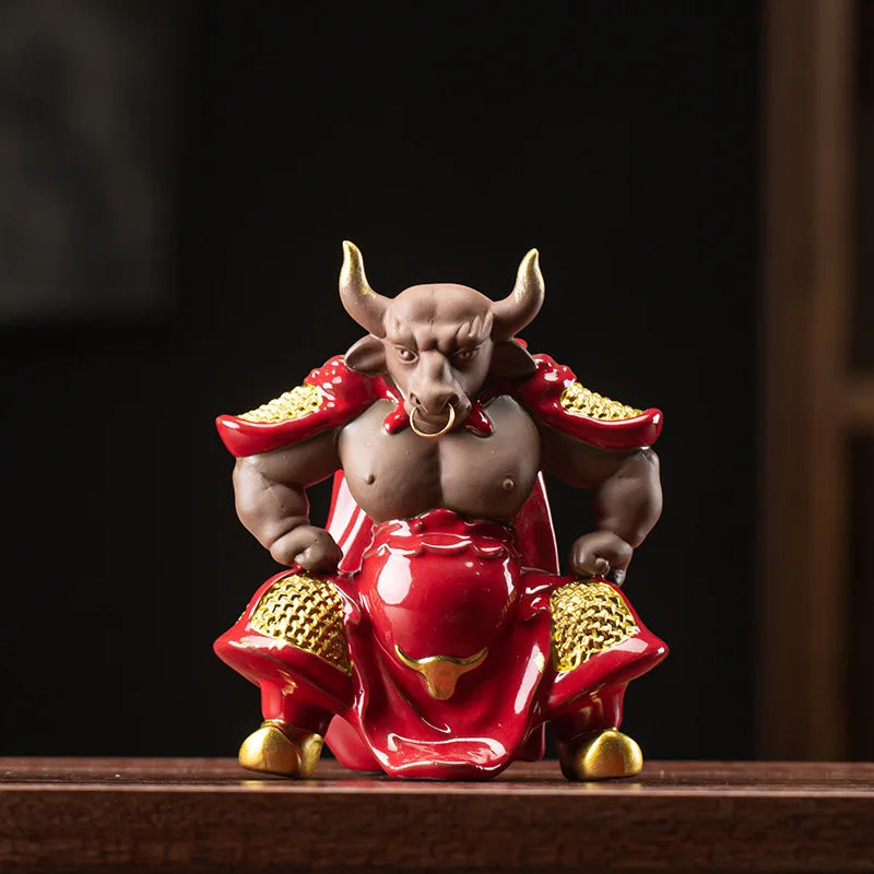 Ceramics Bull Demon King Statue,TV character Model,Ceramic handmade ,Home living room tea room domineering decorations best gift