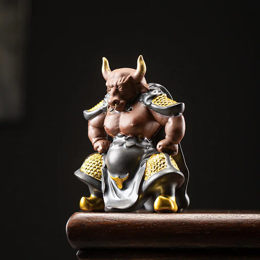 Ceramics Bull Demon King Statue,TV character Model,Ceramic handmade ,Home living room tea room domineering decorations best gift