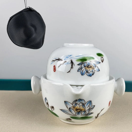 Ceramics Tea set Include 1 Pot 1 Cup, High Quality Elegant and Easy Gaiwan,Beautiful and Easy Teapot Kettle,kung Fu Teaset with