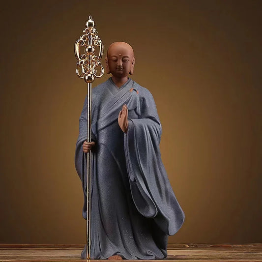 Ceramics Tibetan King Characters Lucky Statue Ceramic Handmade Sculpture High quality Home Living Room, Office Feng Shui Statue