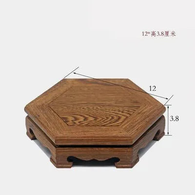 Chicken wing wood potted base desktop teapot ornaments incense Buddha flowers vase flowerpot rack base