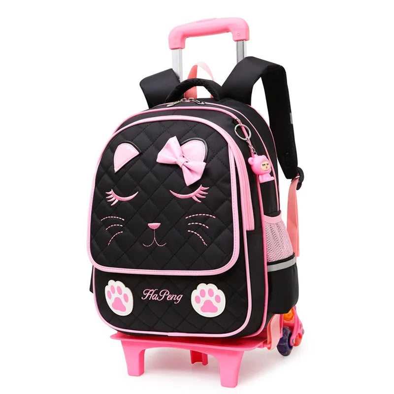 Children School Bag With Wheels School Backpack for Girls Students Backpack Rolling Trolley Bag kids Teenagers Travel Bags