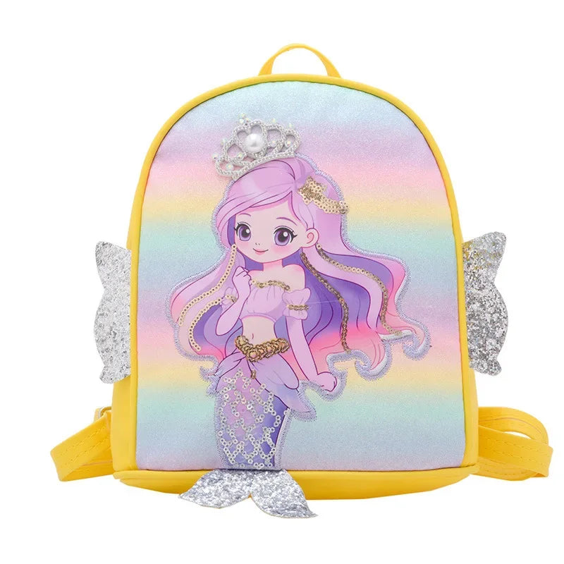 Children Sequins Cartoon Bookbag Kids Travel Backpack Glitter Mermaid Dinosaur SchoolBags for Kindergarten Primary School