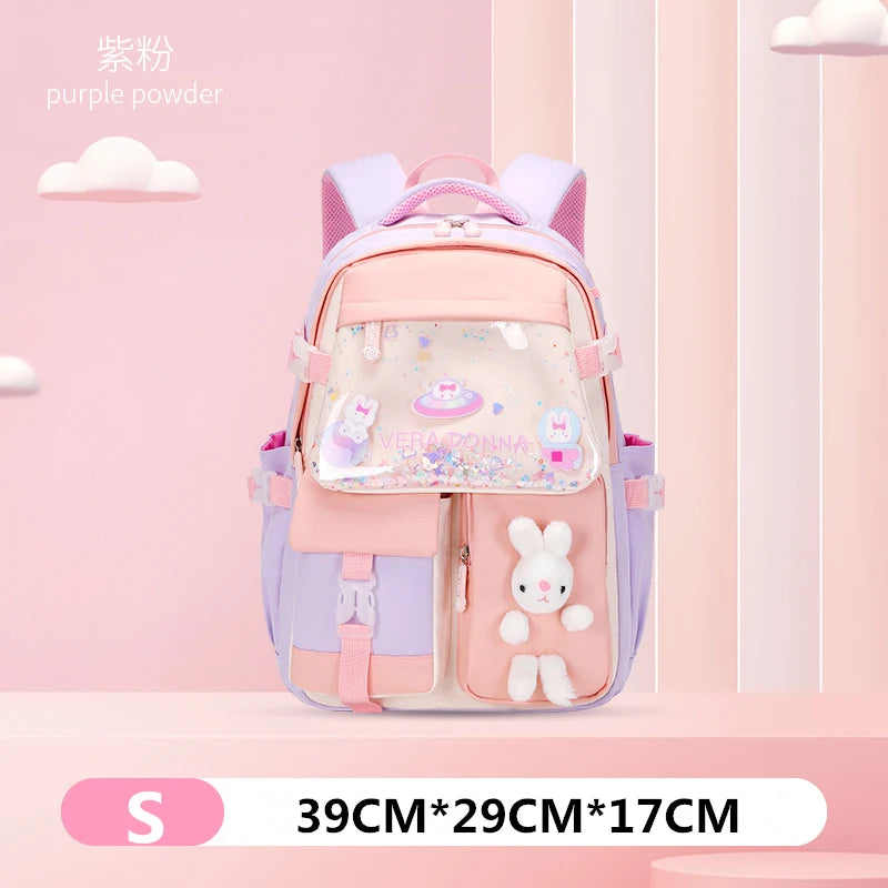 Children Transparent Cover School Bags Girls Satchel Primary Orthopedic School Backpack Princess Backpack Kids Schoolbag Mochila