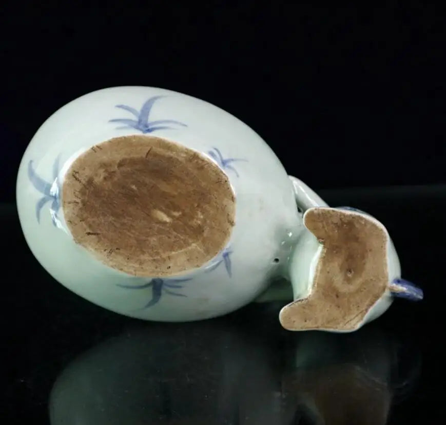 China Blue and white ceramic rat Pen wash crafts statue