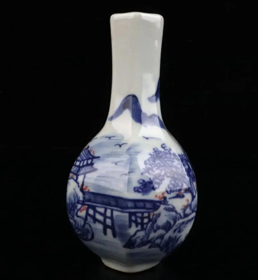 China Blue and white ceramic six parties vase crafts statue