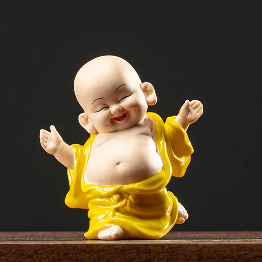China Ceramic Little Monk Statue Characters Art Sculpture High-End Home Room, Tea Room, office Decoration Accessories