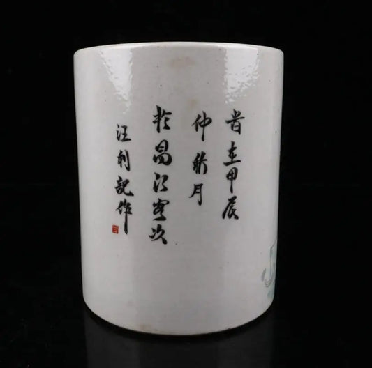 China Colored glaze ceramic Pen holder crafts statue