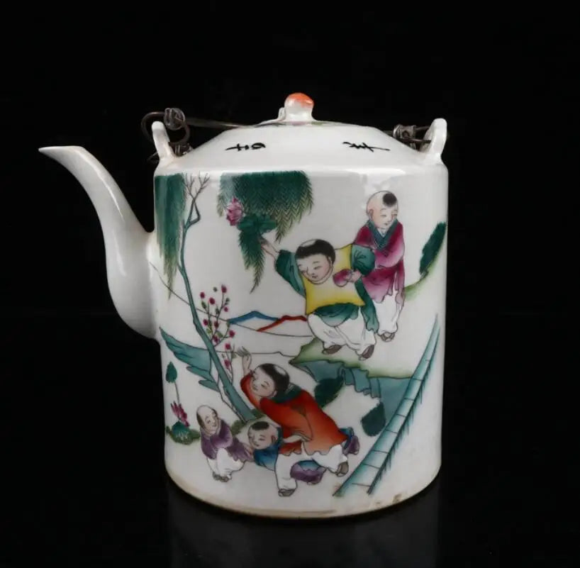 China Colored glaze ceramic teapot crafts statue