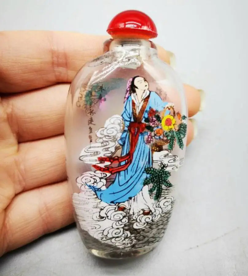 China Coloured glaze eight immortals Snuff bottles crafts statue A set