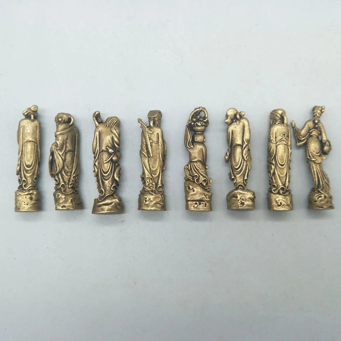 China Elaboration Brass Sculpture" The Eight Immortals " Metal Handicraft Home Decoration
